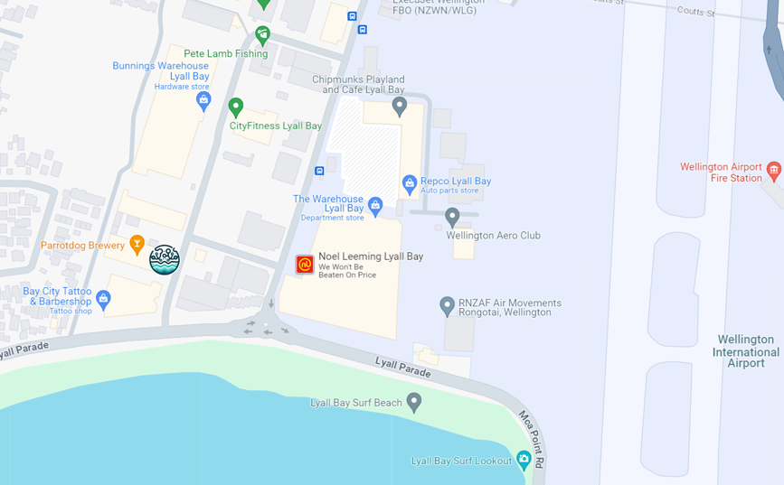 Map of Lyall Bay WorkHub Location