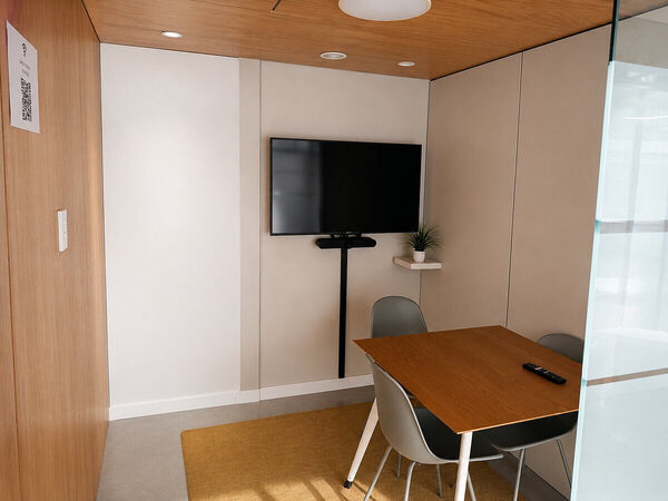 Meeting room with video conferencing at Lyall Bay WorkHub